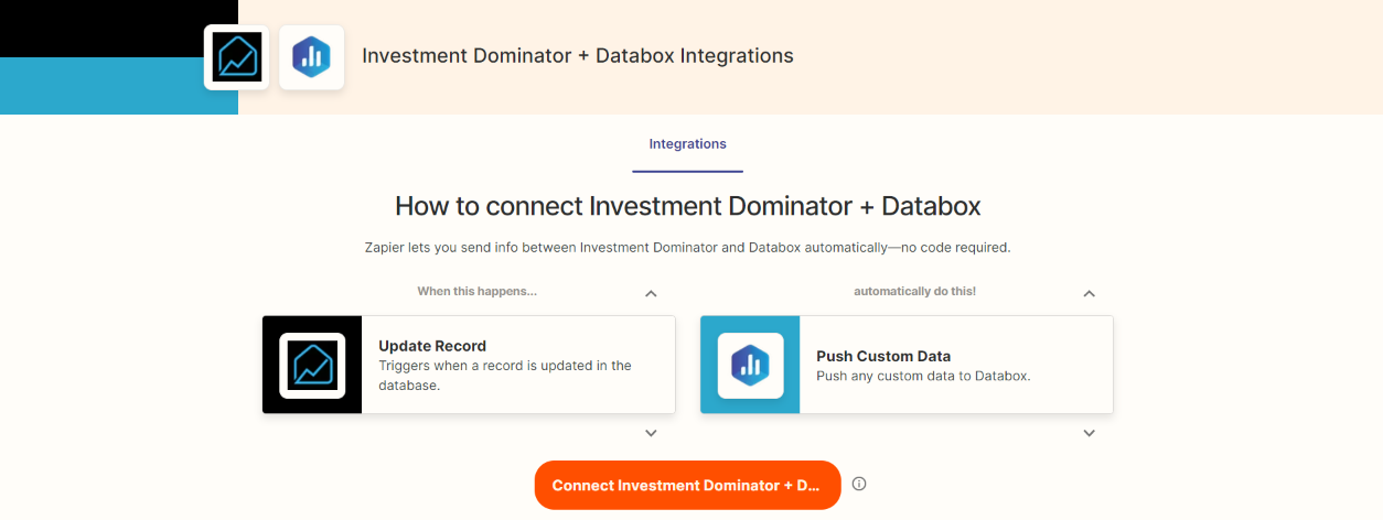 Zapier: How To Connect Databox With The Investment Dominator